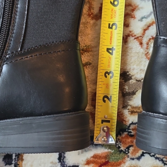 St. John's Bay Sleek Black Over the Knee Boots with a buckle accent - Picture 6 of 14